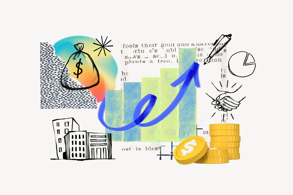 Profit growth, finance doodle remix
