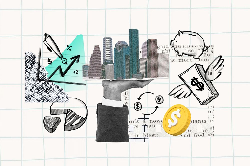 Business economics, finance doodle remix