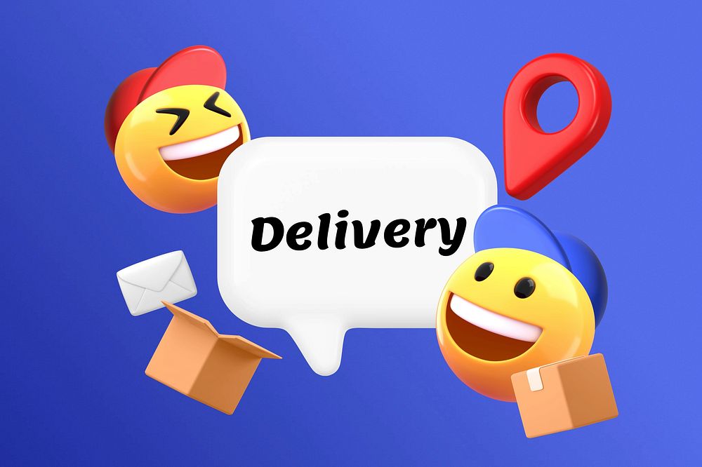 3D package delivery, element illustration