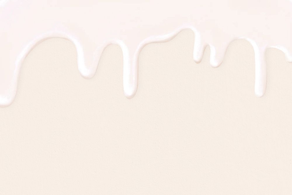 Melting white chocolate background, beige border
