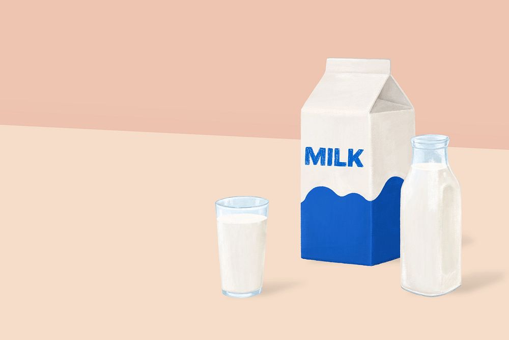 Glass of milk background, drink illustration