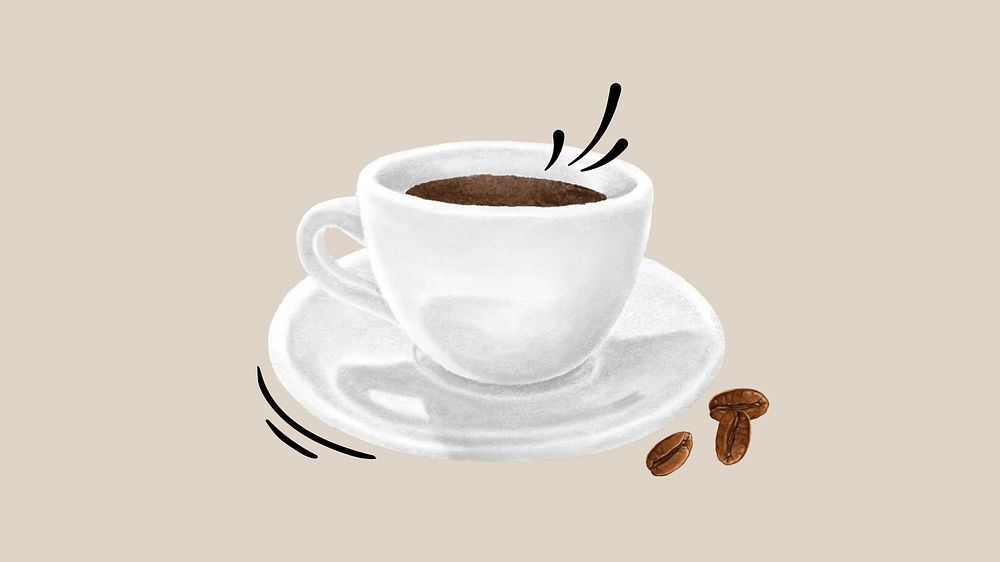 Espresso coffee cup desktop wallpaper, drink illustration
