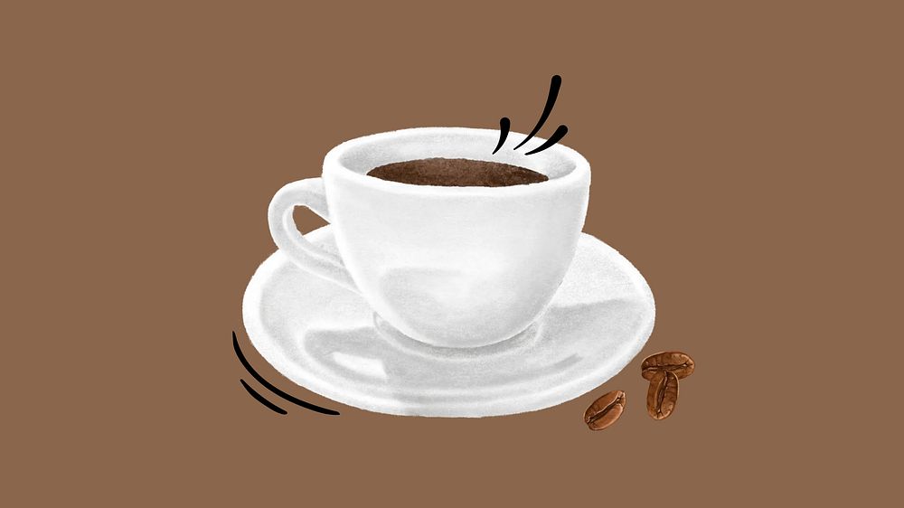 Espresso coffee cup desktop wallpaper, drink illustration