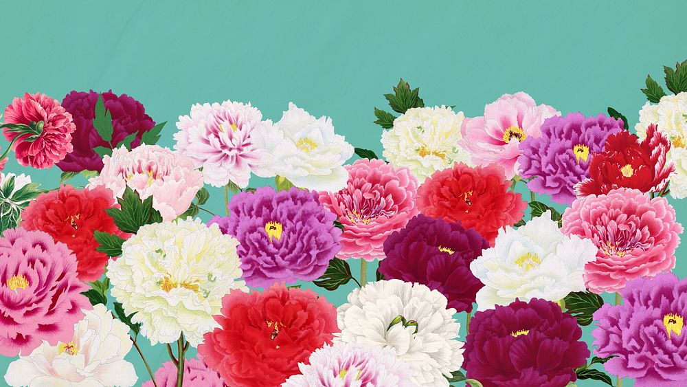 Spring carnation flowers mobile wallpaper, botanical aesthetic border background