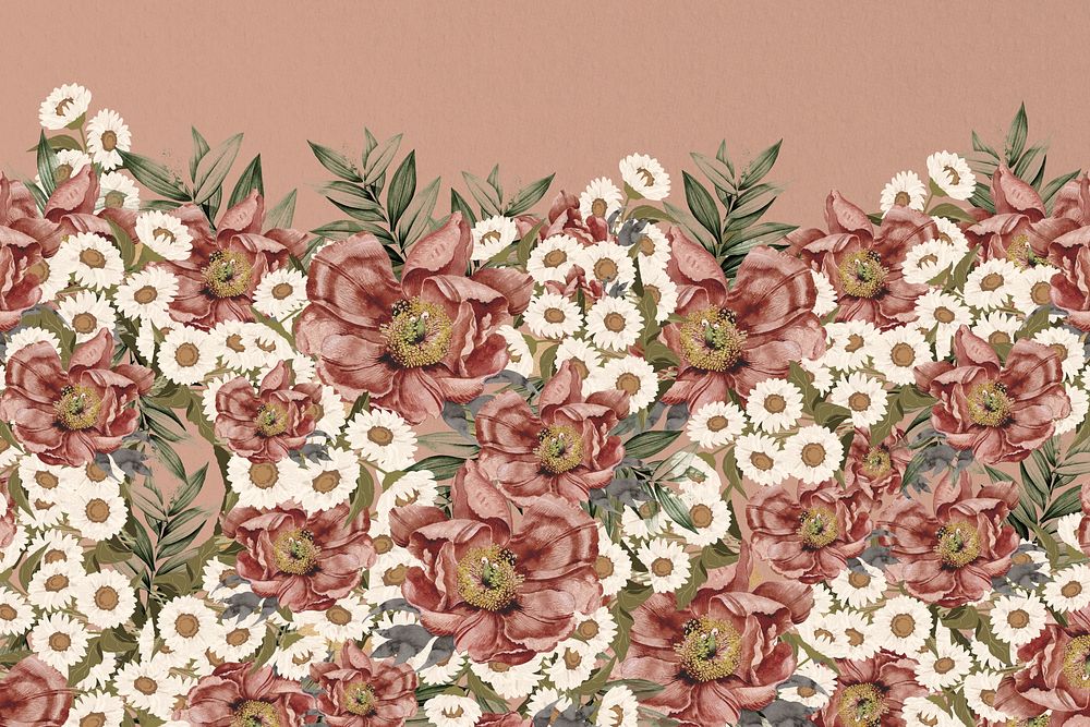 Vintage camellia flower background, pink aesthetic 