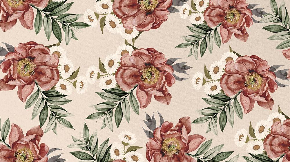Vintage camellia flower HD wallpaper, pink aesthetic background