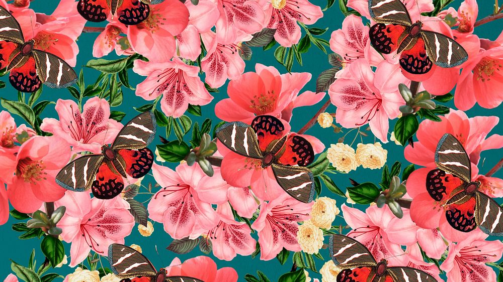 Pink azalea flower computer wallpaper, | Premium Photo - rawpixel