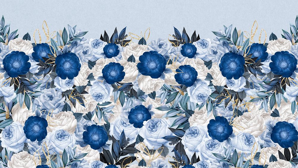 Blue anemone flower computer wallpaper, Winter season background