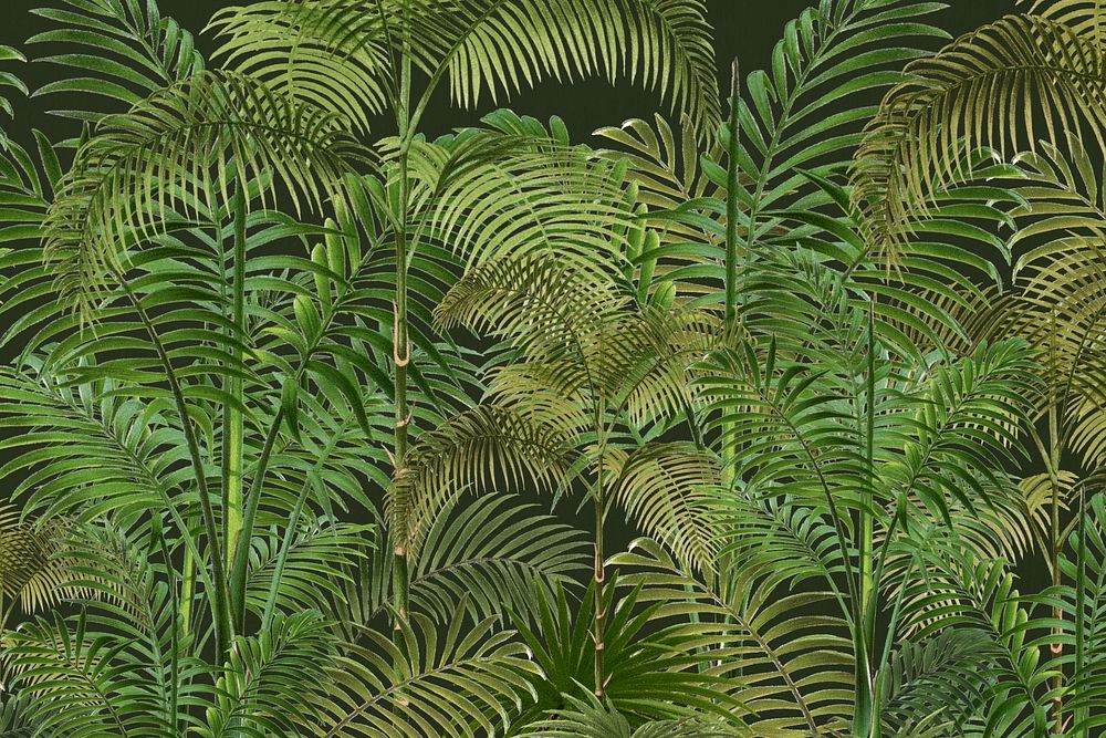 Tropical palm trees pattern, vintage illustration
