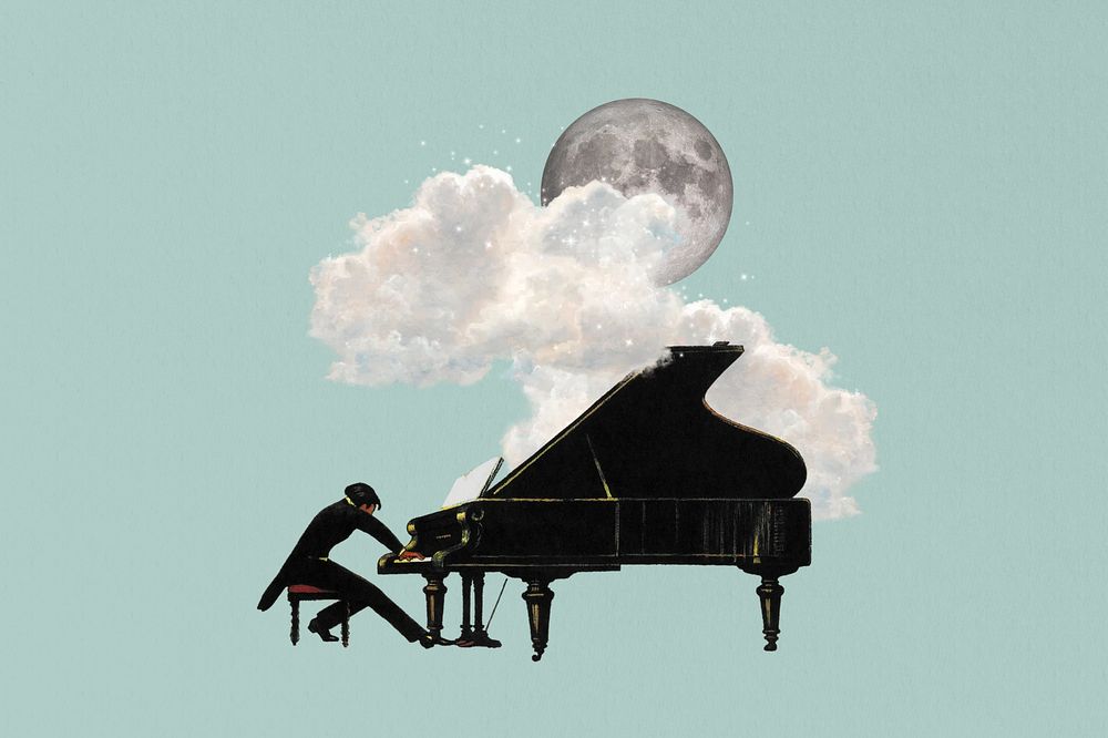 Pianist, classical music. Remixed by rawpixel.