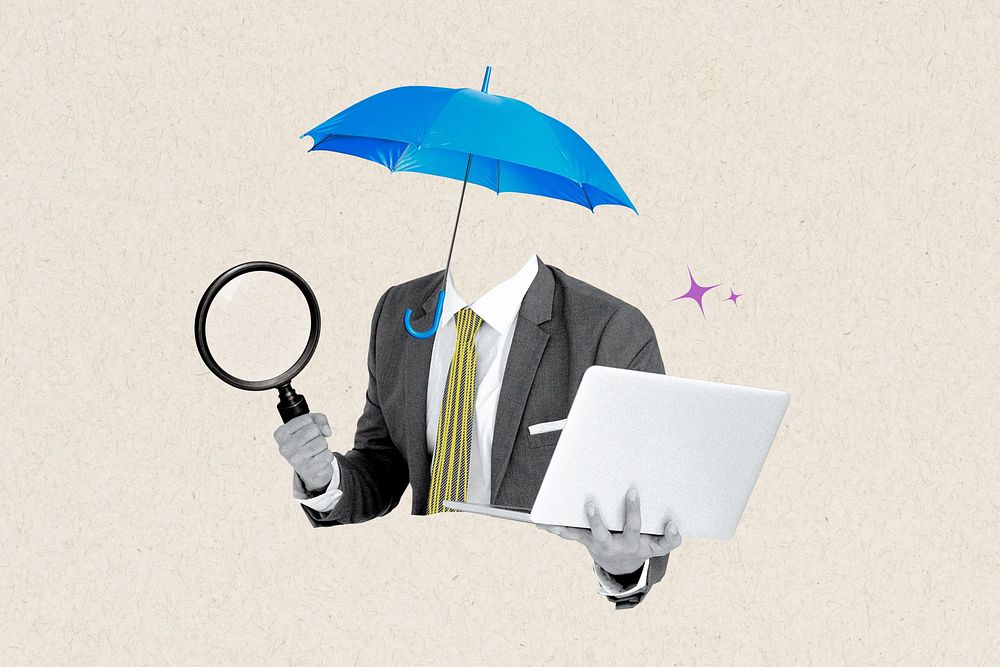 Corporate umbrella, creative business concept