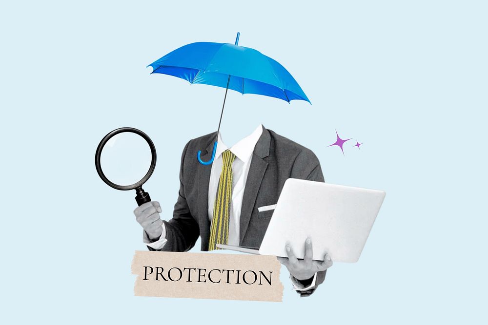 Protection word, umbrella head business man remix