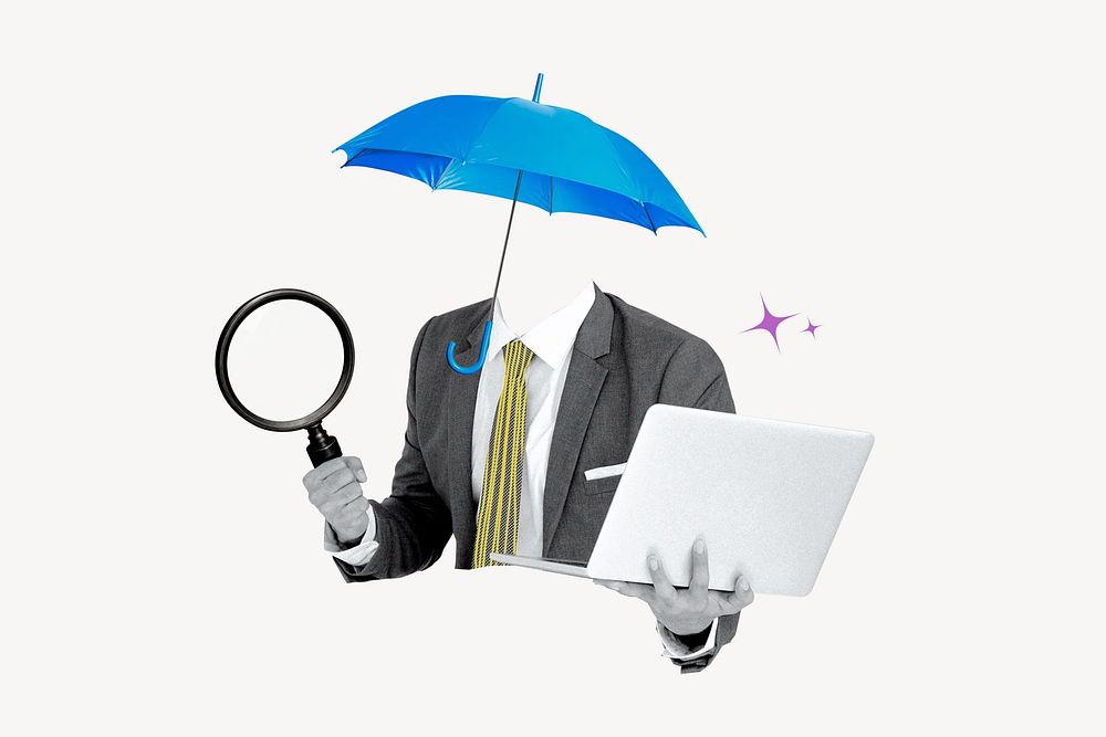 Corporate umbrella, creative business concept
