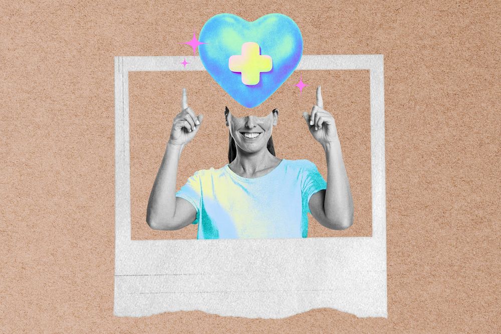 Healthcare collage remix, instant photo frame