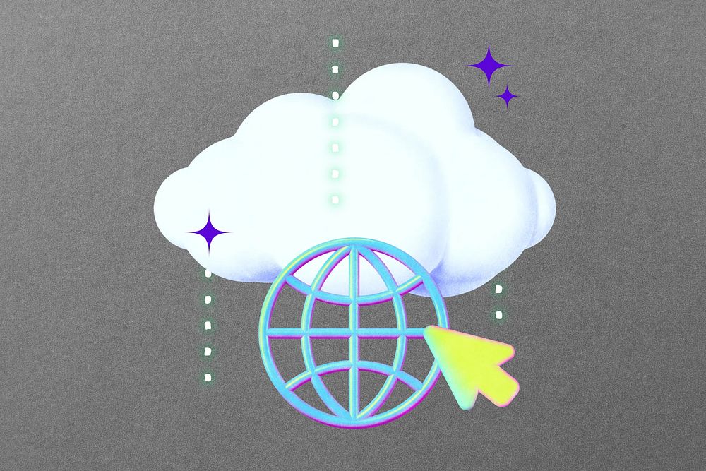 Cloud network technology collage remix