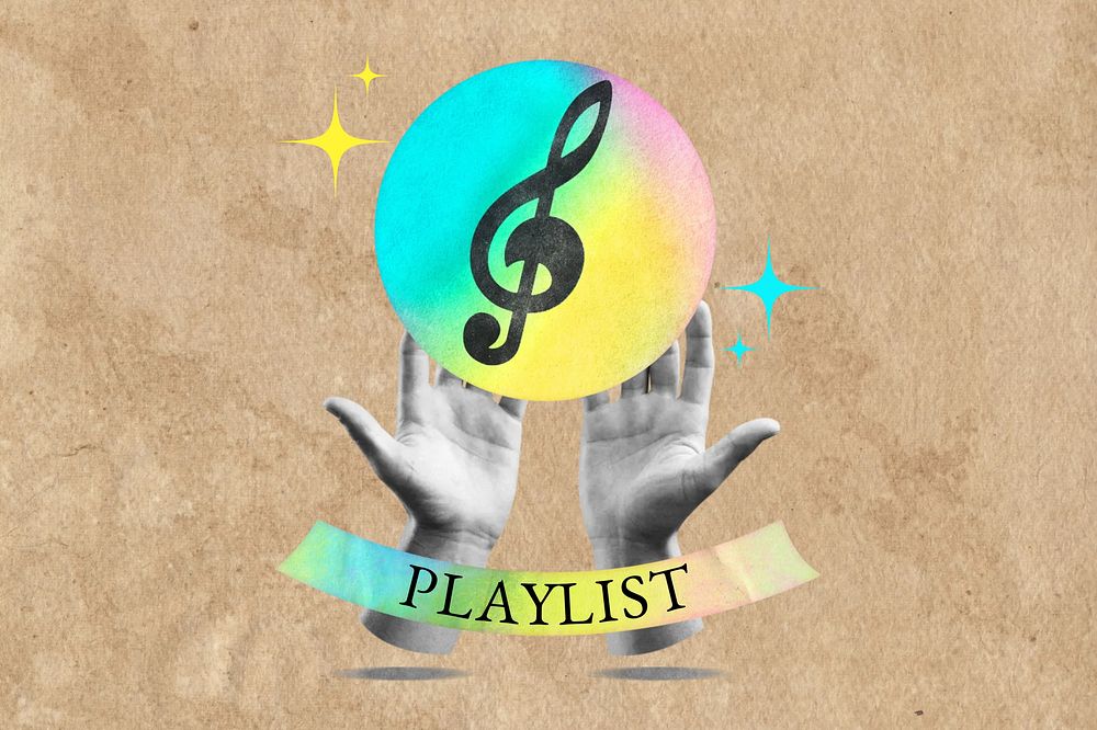 Music playlist collage remix