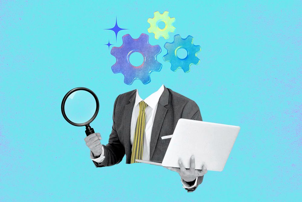HR recruitment, business collage remix