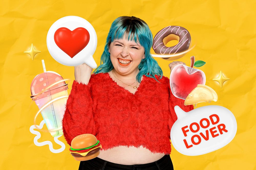 Food lover collage remix design