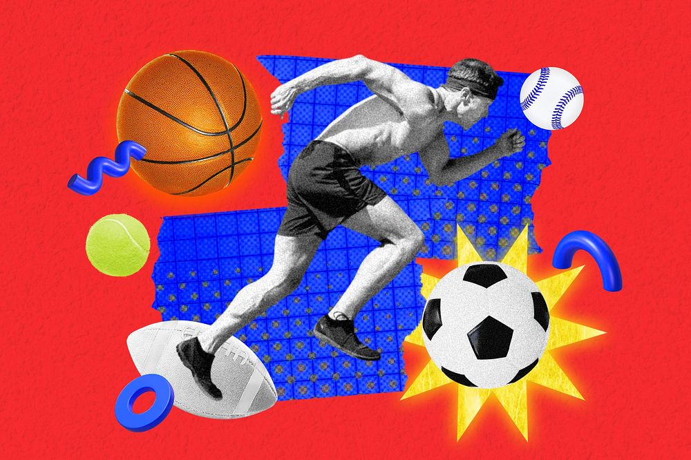Sportive lifestyle collage remix design