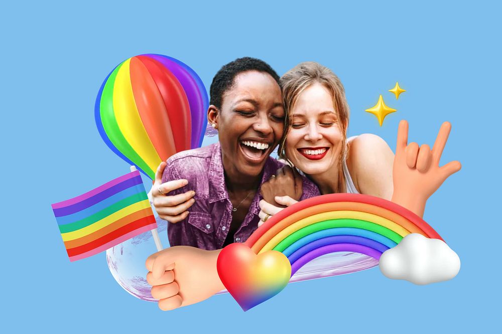 Gay pride collage remix design