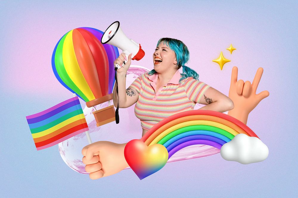 Gay pride collage remix design