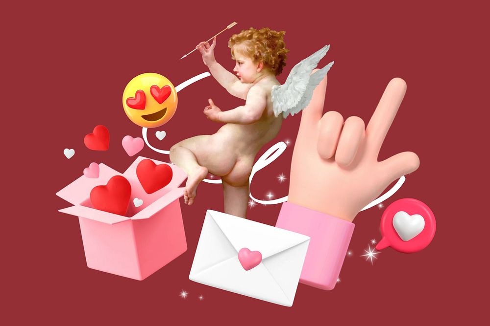 Valentine's cupid collage remix