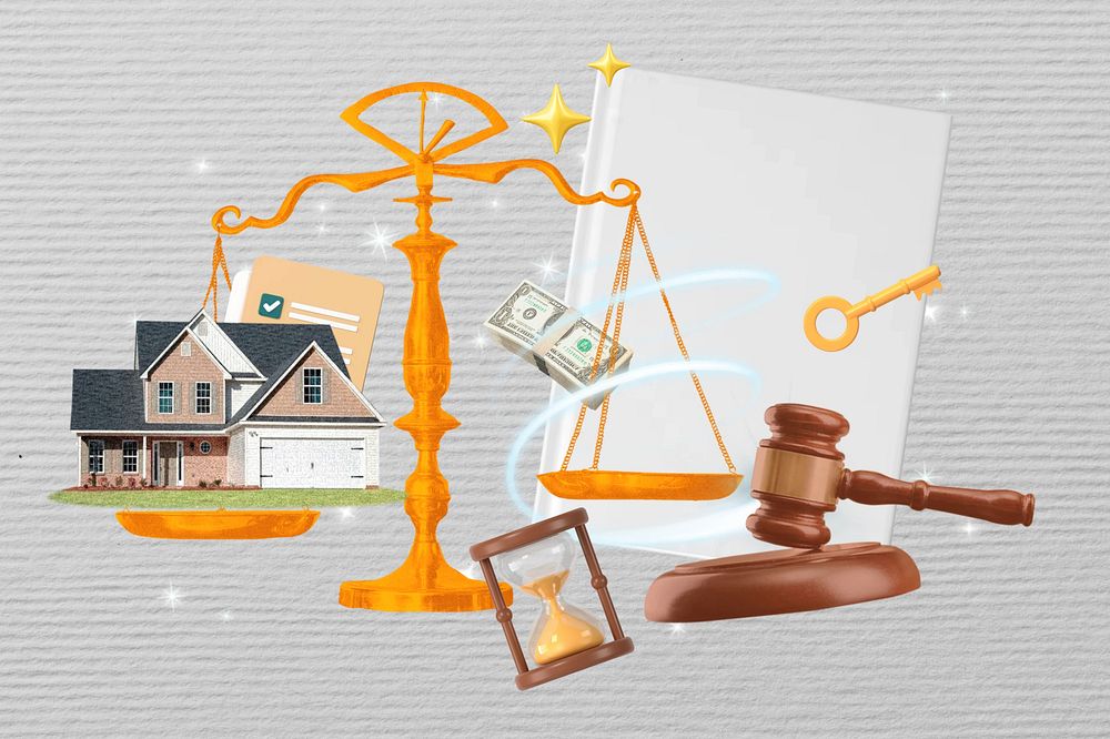 Real estate law collage remix design