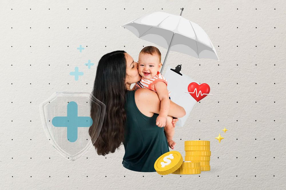 Family insurance collage remix design