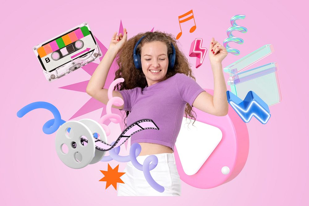 Music entertainment collage remix design