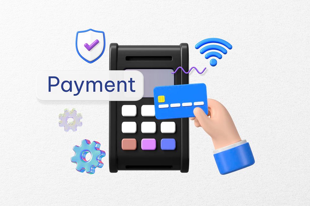 Payment word, 3D credit card machine remix