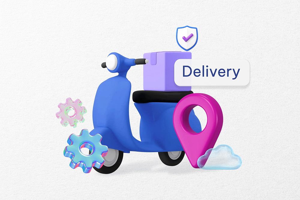 Delivery word, 3D scooter remix