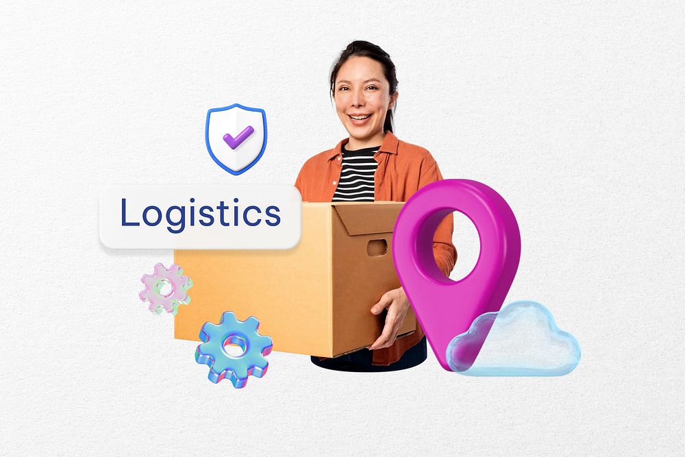 Logistics word, shipping & delivery remix