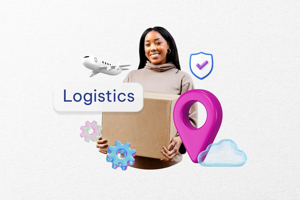 Logistics word, shipping & delivery remix