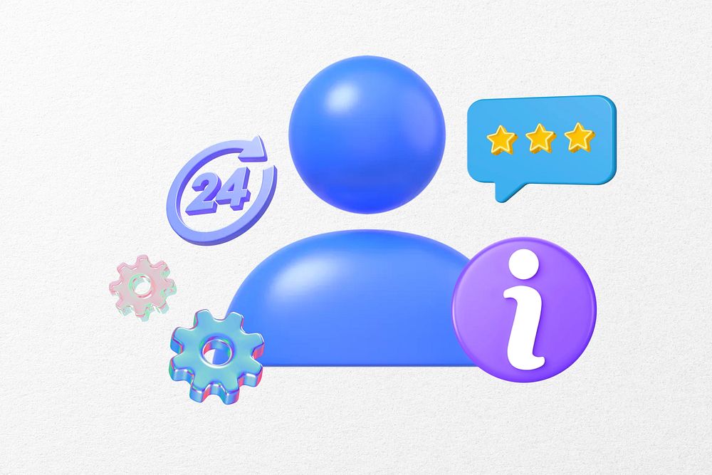 3D user icon, customer service remix