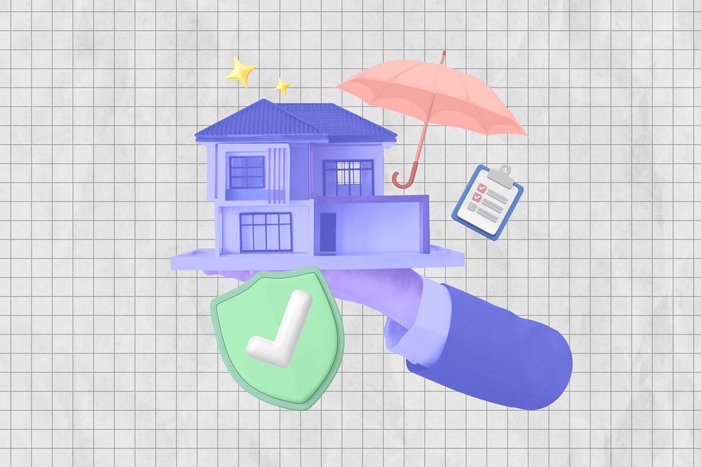 Home insurance, property protection 3D remix