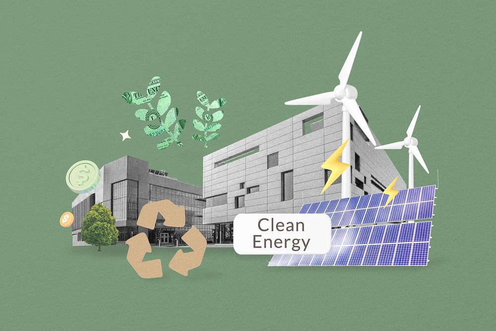 Clean energy word, environment remix