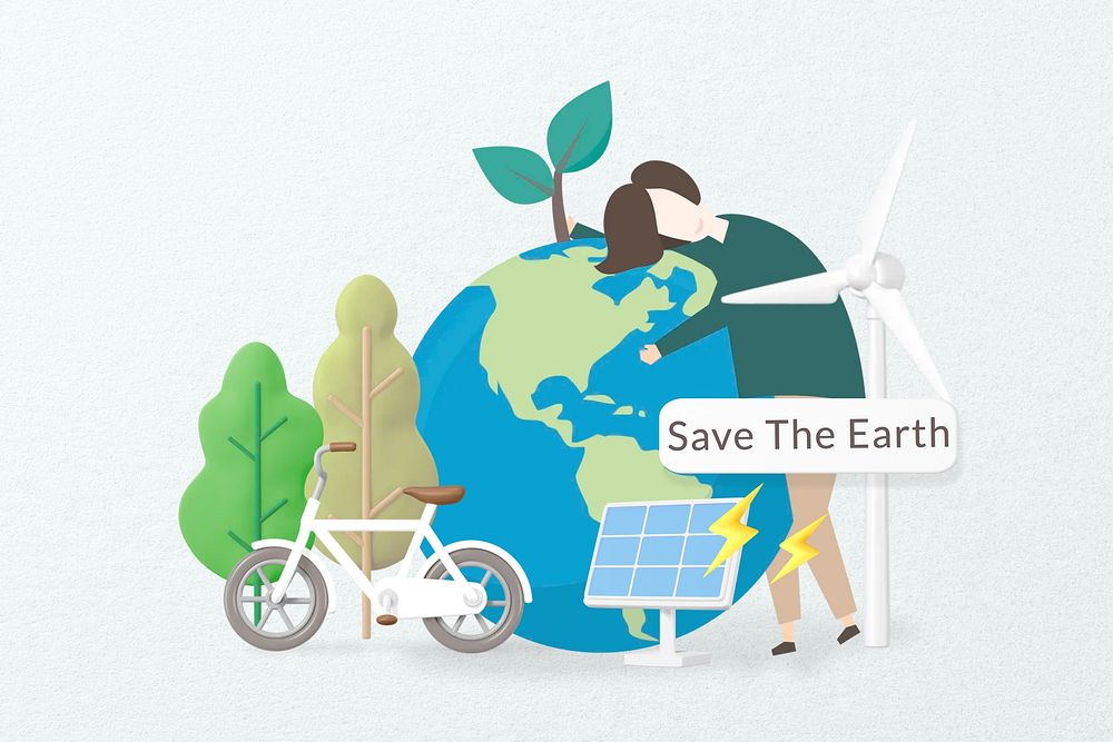 Save the earth word, environment remix