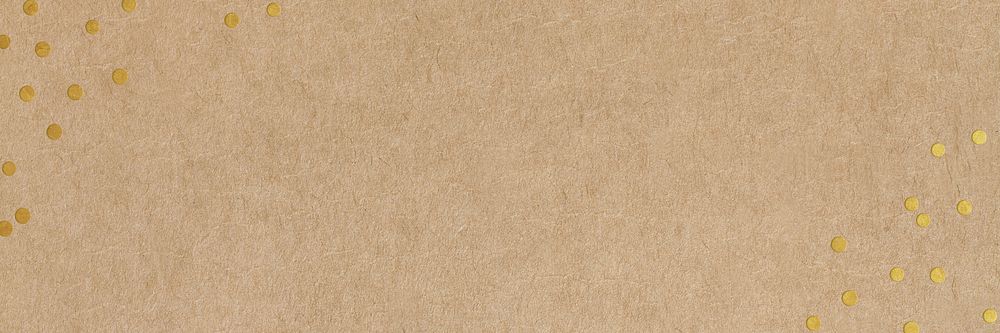 Craft paper textured background, gold confetti border