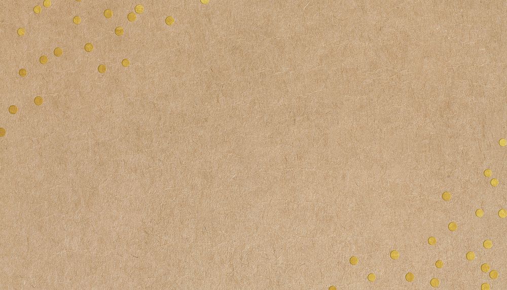 Craft paper textured background, gold confetti border