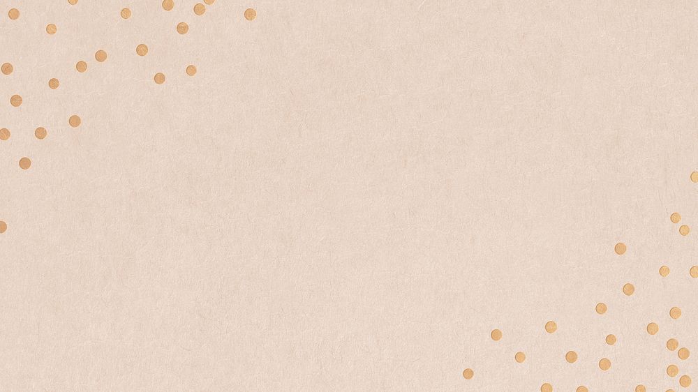 Aesthetic beige desktop wallpaper, gold border