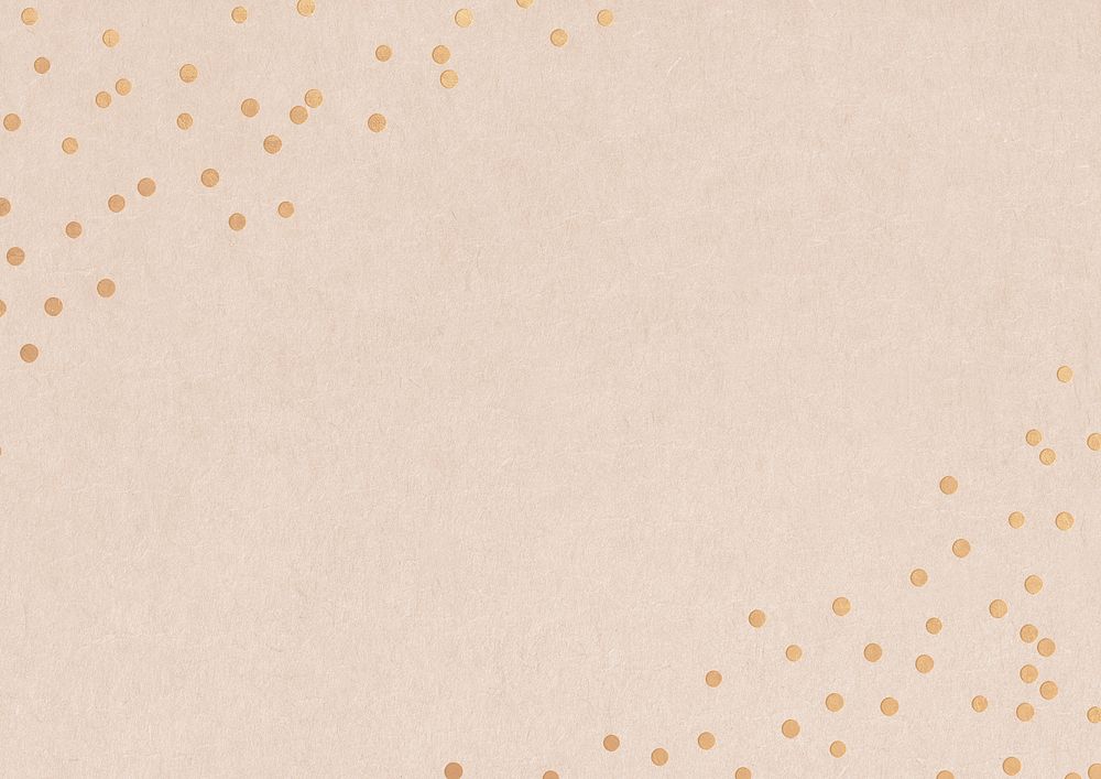 Gold confetti border, beige background