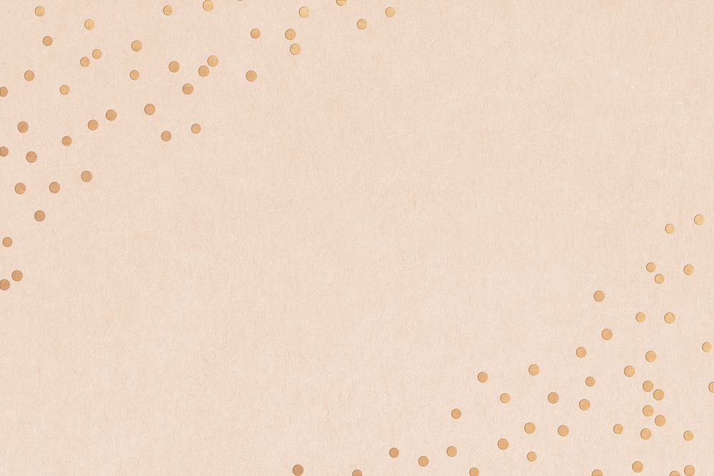 Aesthetic beige background, gold confetti border