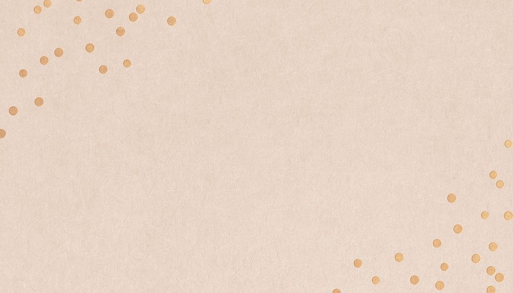 Gold confetti border, beige background