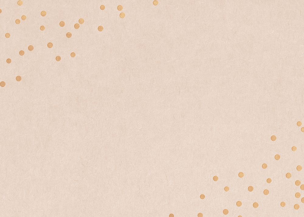 Gold confetti border, beige background