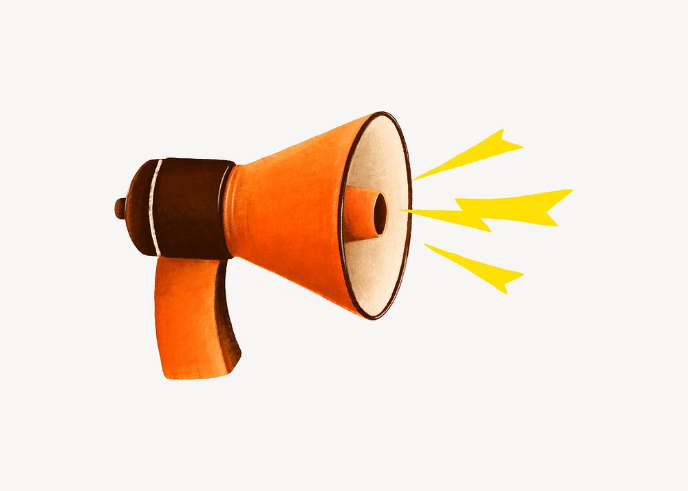 Orange megaphone, marketing tool illustration