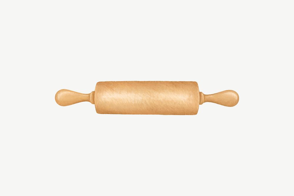 Rolling pin, baking tool illustration psd