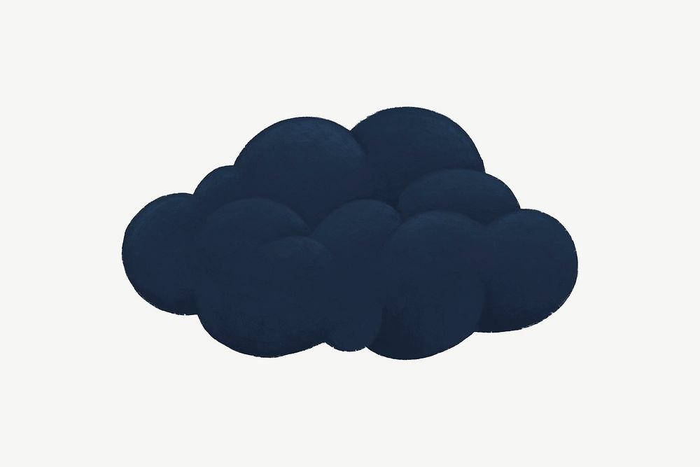 Dark blue cloud, weather collage element psd