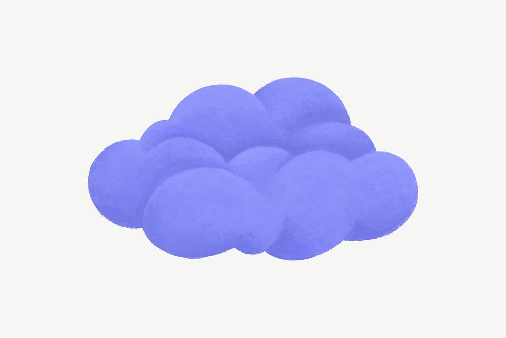 Purple cloud, weather collage element psd