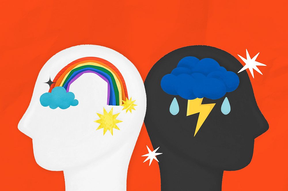 Rainbow cloud  head, mental health remix