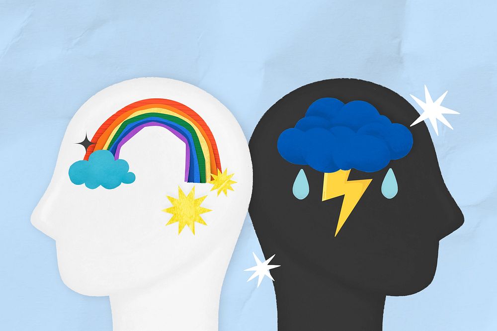 Rainbow cloud  head, mental health remix